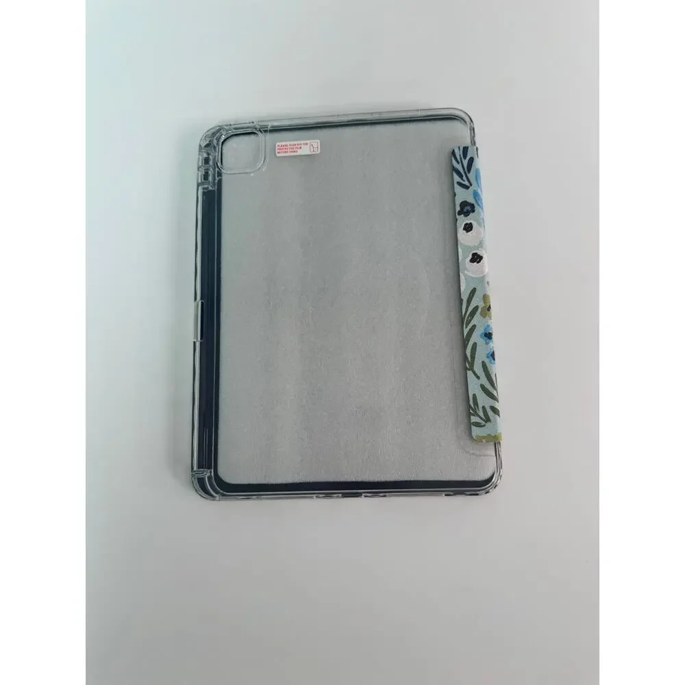 Ipad Air & Ipad Pro Blue Floral Case With Apple Pencil Holder